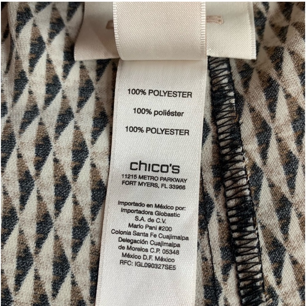 Chico’s Geometric Print Wide Leg Pull On Pants Culottes Size Small - Picture 11 of 16